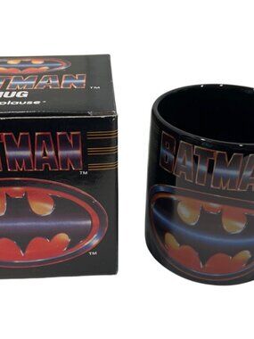 Batman Applause 1989 black mug NEW in Box